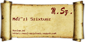 Mözl Szixtusz névjegykártya